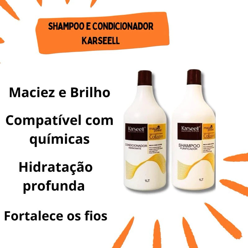 Karseell Collagen Maca Power Essence Repair Kit – Shampoo & Conditioner 1L / 33.8 fl.oz