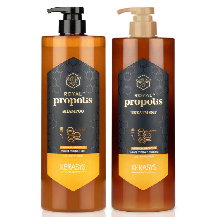 Kits Kerasys Royal Própolis Shampoo + Tratamento No total 1L Energia Original + Brilho E Adereço Verde .