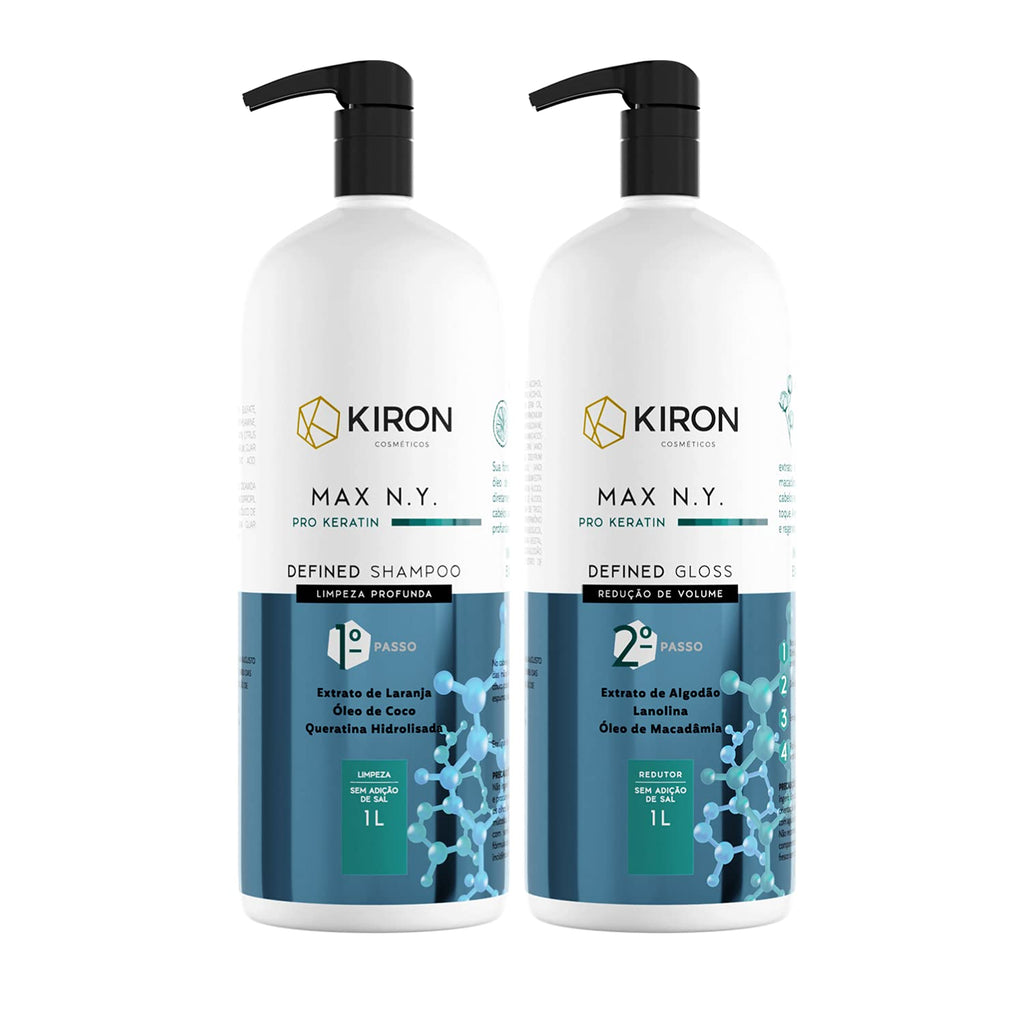 Kyron Progressive Brush Defined Gloss Pro Keratin Max N.Y. Kiron 2x1L - BuyBrazil