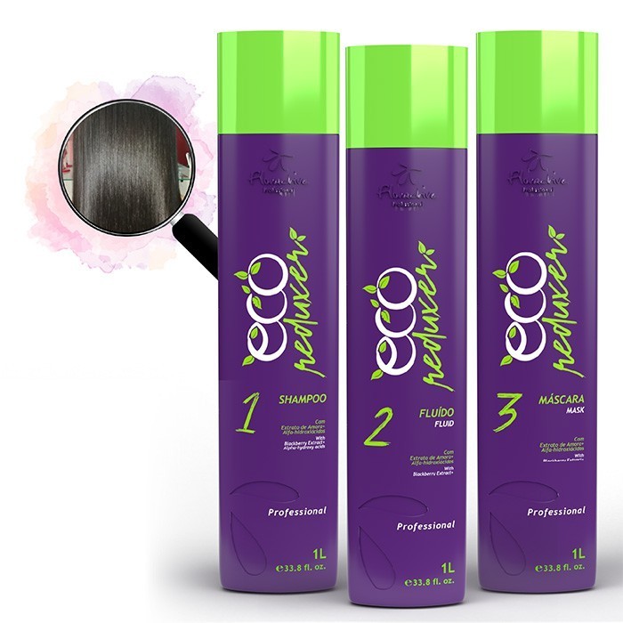 Floractive Vegan Eco Reduxer Formol Free Professional Treatment Kit, Shampoo And Mask