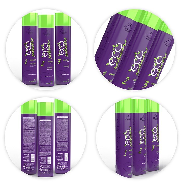 Floractive Vegan Eco Reduxer Formol Free Professional Treatment Kit, Shampoo And Mask