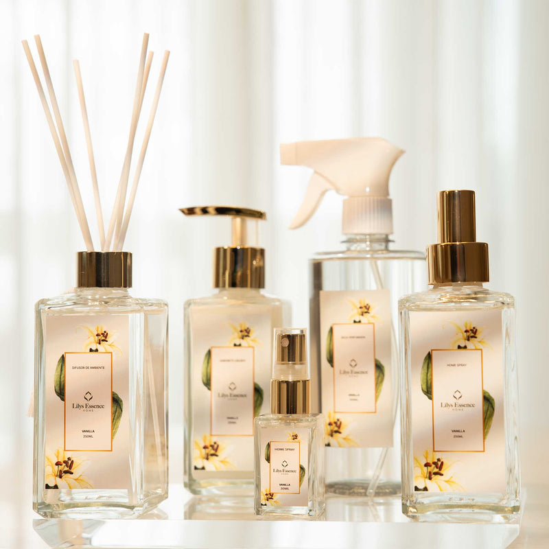 Lilys Essence Premium Vanilla Kit | Diffuser | Home Spray | Soap | Scented Water | Mini Home Spray