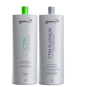 Paiolla Kit Reconstructive Mask Kit Ctim Ultra Premium Platinum Mask + Ctim Antiresidue Shampoo 2x1000ml/33.8 fl.oz.