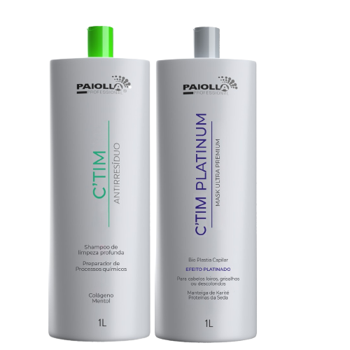 Paiolla Kit Reconstructive Mask Kit Ctim Ultra Premium Platinum Mask + Ctim Antiresidue Shampoo 2x1000ml/33.8 fl.oz.