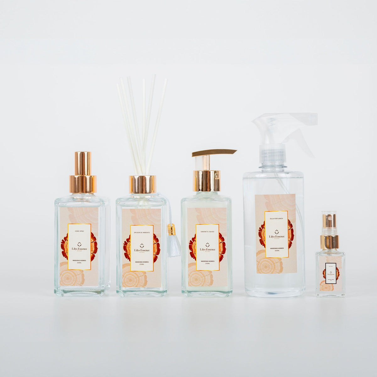 Lilys Essence Premium Kit Noble Woods | Diffuser | Home Spray | Soap | Scented Water | Mini Home Spray - BuyBrazil