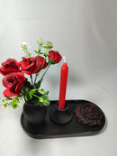 Lizart Tray, Candle Holder, Vase and Decorative Flower in Resistant Concrete. - BuyBrazil