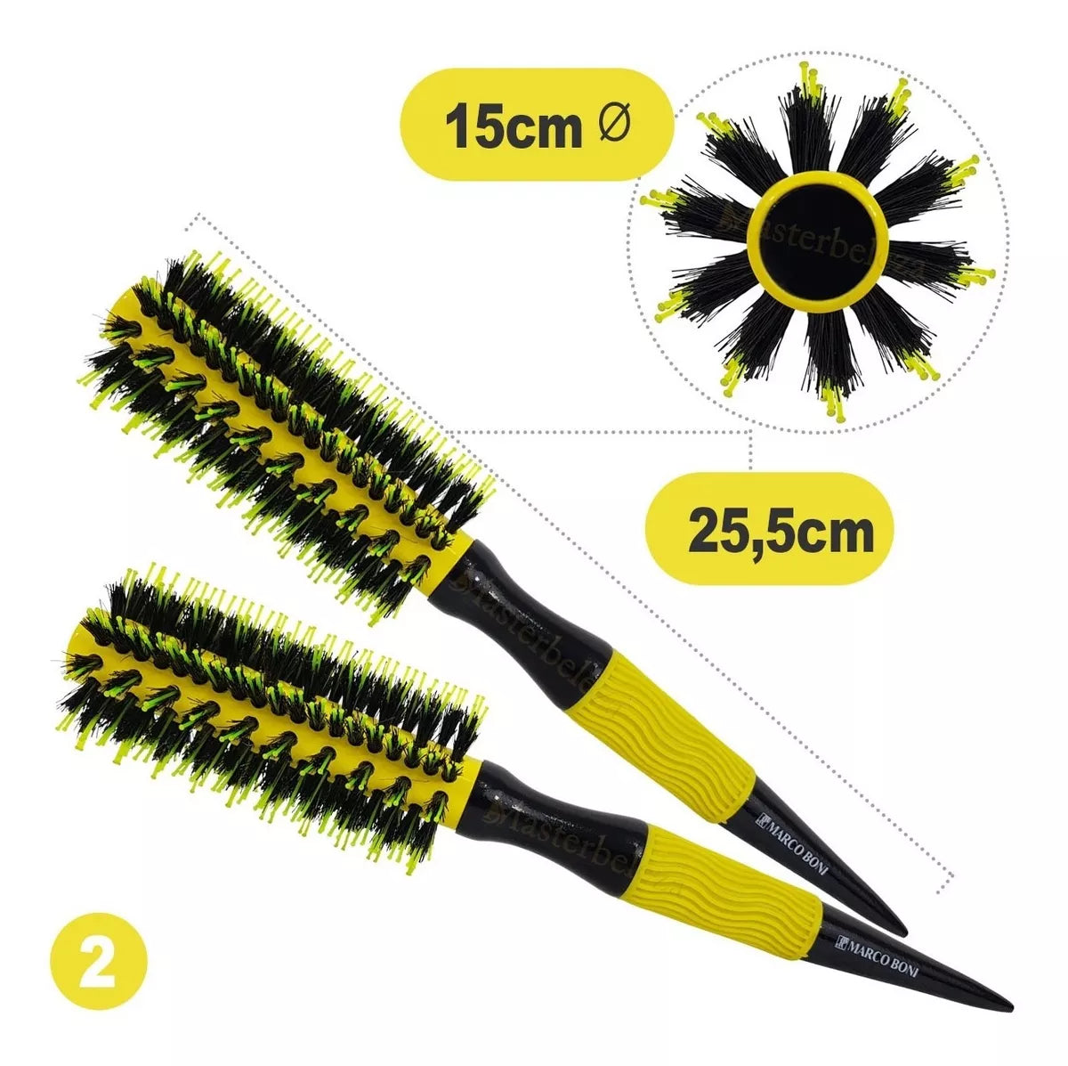 Marco Boni Professional Kit 3 Ceramic Brushes S M L Yellow Racket - BuyBrazil