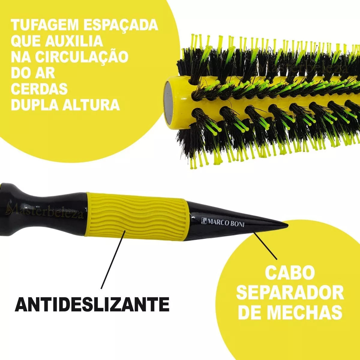 Marco Boni Professional Kit 3 Ceramic Brushes S M L Yellow Racket - BuyBrazil