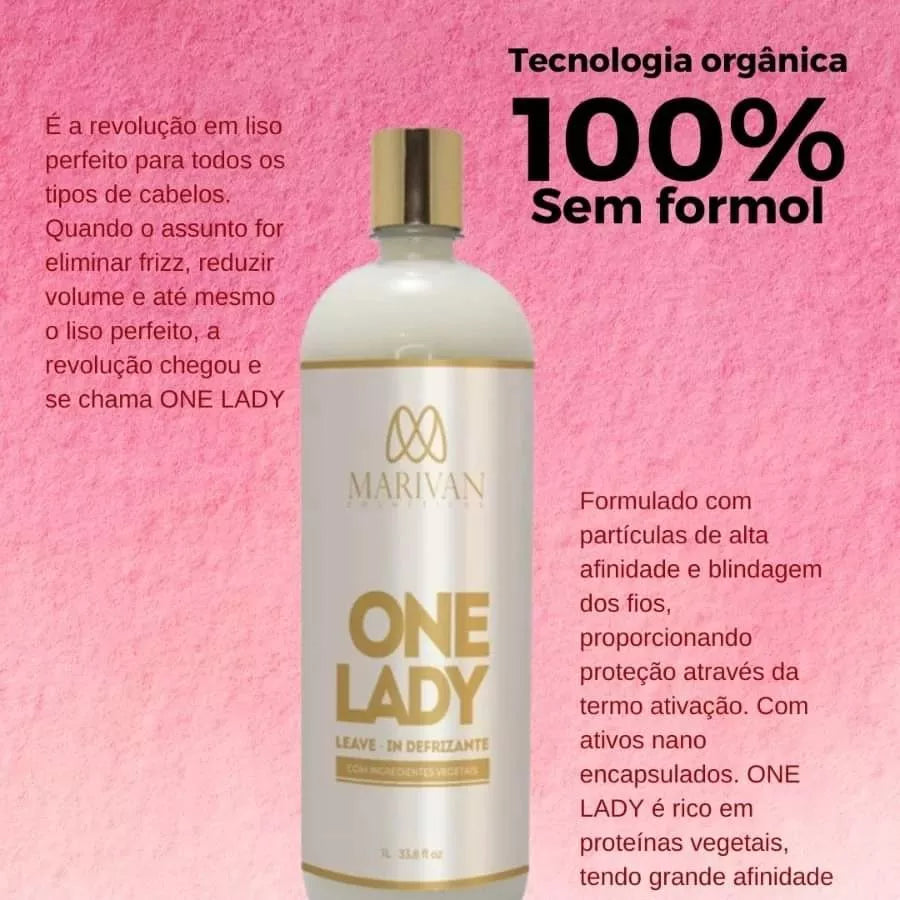 Marivan One Lady Leave-in Defrizante 1000ml/33.8 fl.oz. - BuyBrazil