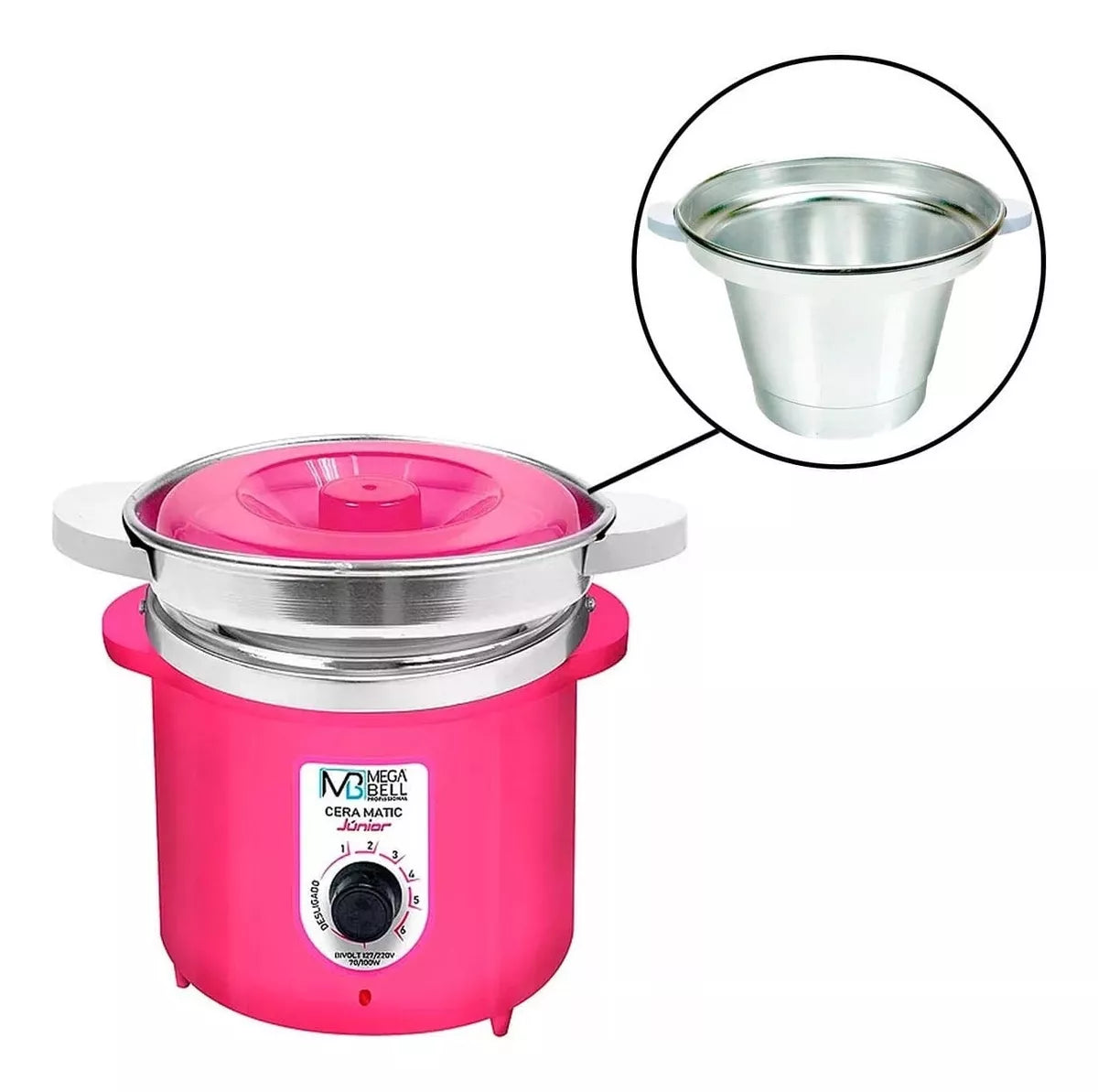 Mega Bell Professional Matic Wax Junior Pink 400g With Refill - BuyBrazil