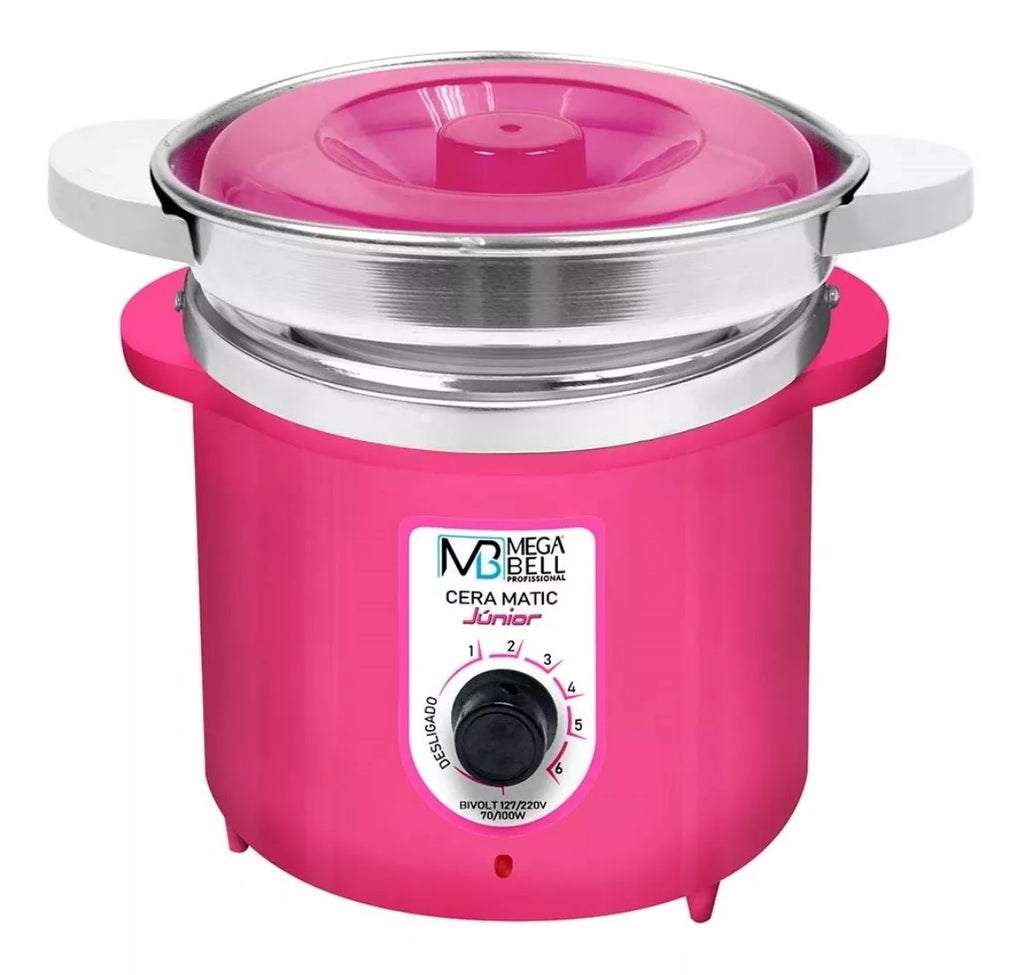 Mega Bell Professional Matic Wax Junior Pink 400g With Refill - BuyBrazil