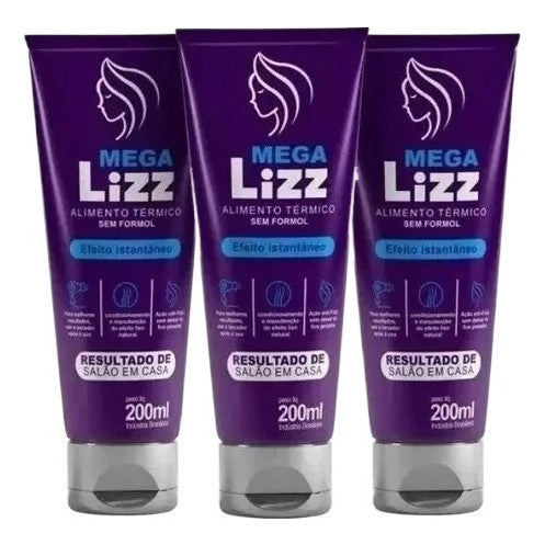 Kit 3 Formaldehyde-Free Progressive Original Megalizz Mega Lizz - BuyBrazil