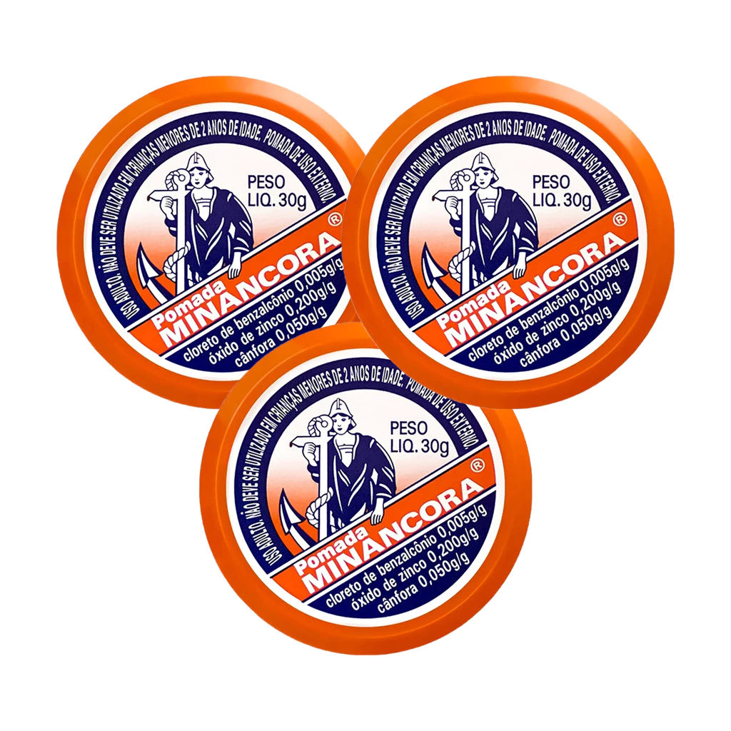 Minancora Healing Ointment (Pack of 3) – 30g | Traditional Brazilian Antiseptic & Skin Protector