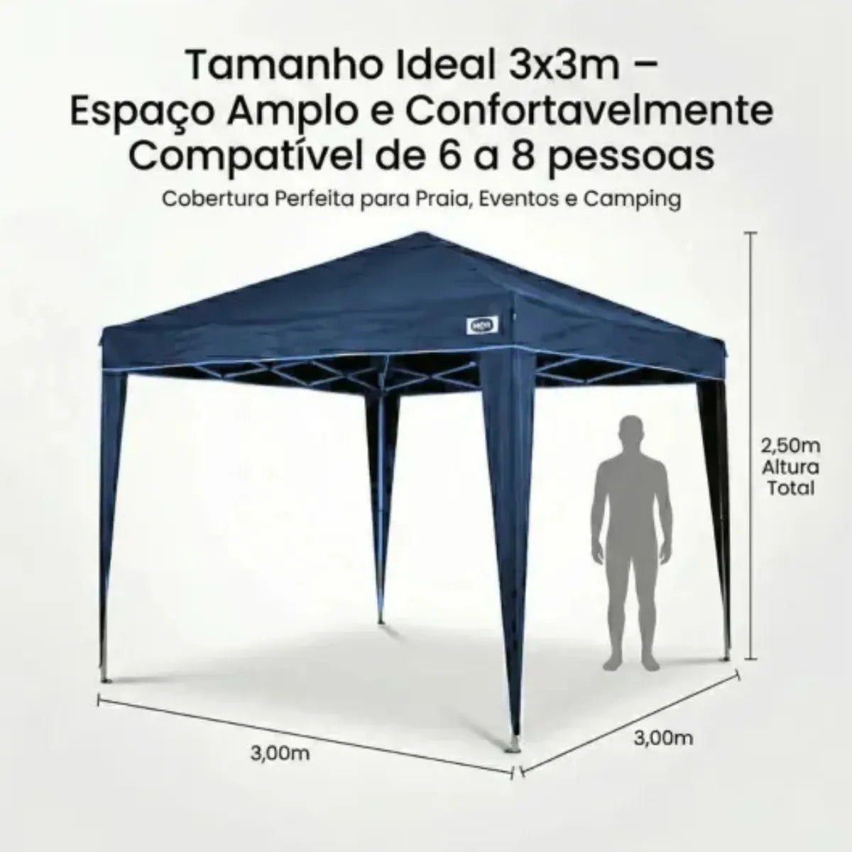 MOR X-Flex Oxford Gazebo Tent 3x3m – Heavy Duty Pop-Up Canopy with UV Protection