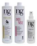 NG de France Fast Liss Vegan Realignment Kit: Fast Liss | Intense Shampoo 2X1000ml | Thermo Repair Spray - BuyBrazil