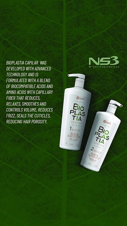 NS3 Bioplastia Capilar Term Hair Realignment 2x1000ml/33.8 fl.oz. - BuyBrazil