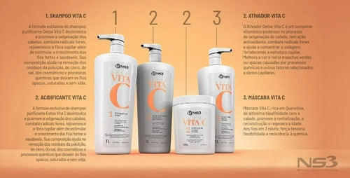 NS3 Brasil Detox Vita C Acidifier Normalizing High Impact 1000ml - BuyBrazil