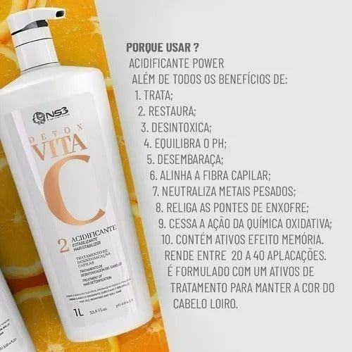 NS3 Brasil Detox Vita C Acidifier Normalizing High Impact 1000ml - BuyBrazil