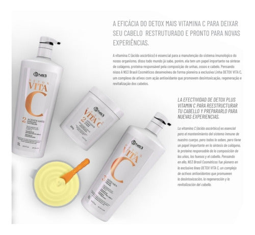 NS3 Brasil Detox Vita C Acidifier Normalizing High Impact 1000ml - BuyBrazil