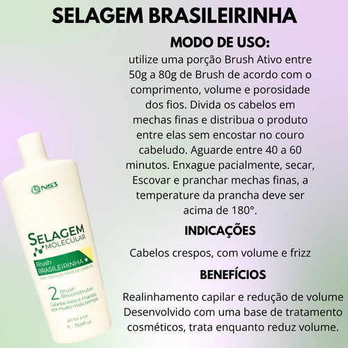 NS3 Brasileirinha Sealing Brush Shampoo Professional Kit 1000ml/ 33.8 fl.oz. - BuyBrazil