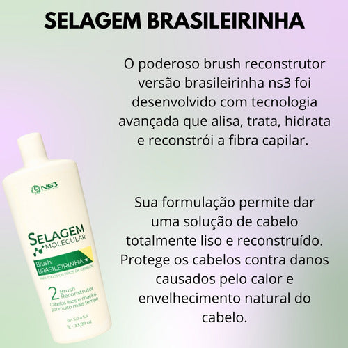 NS3 Brasileirinha Sealing Brush Shampoo Professional Kit 1000ml/ 33.8 fl.oz. - BuyBrazil