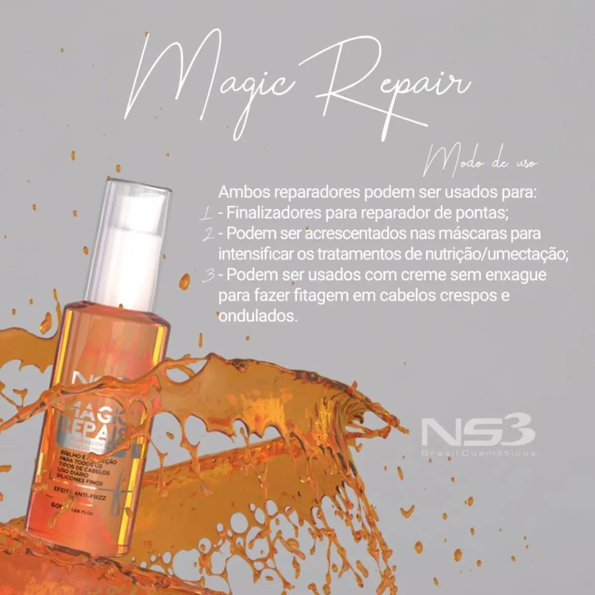 NS3 Magic Repair Oil Split Ends Treatment 60ml - BuyBrazil