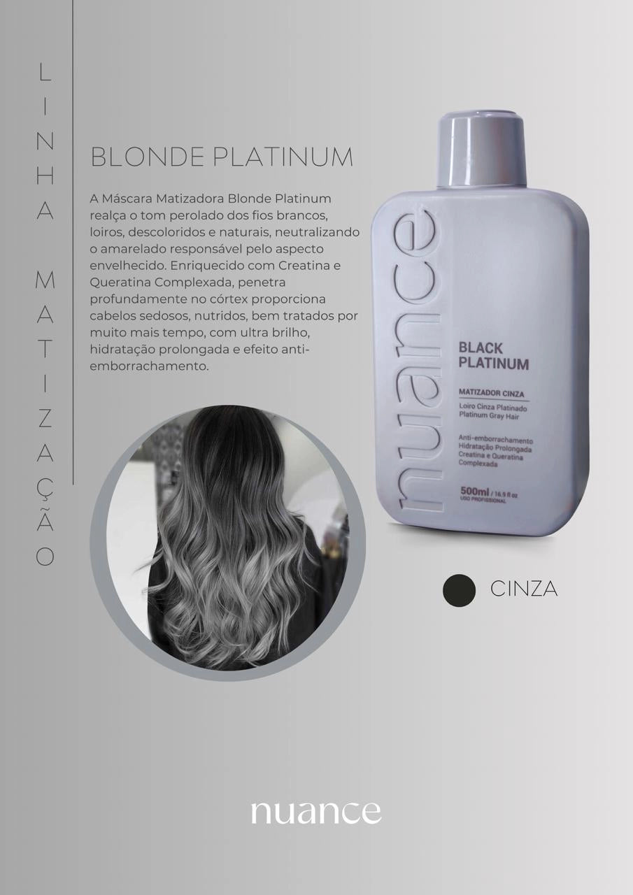 Nuance Professional Black Platinum Hair Gray Toner 500ml/ 16.9 fl.oz. - BuyBrazil