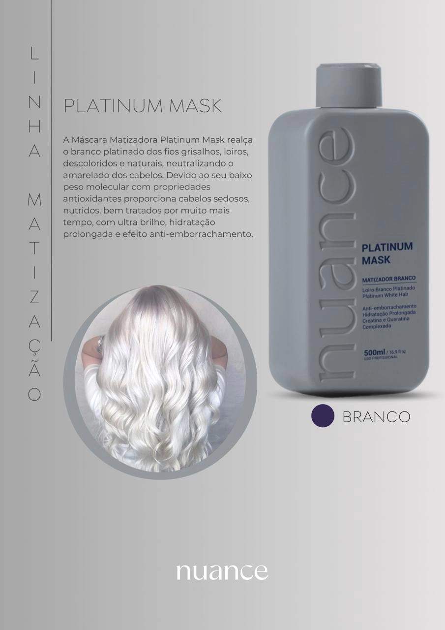Nuance Professional Platinum Mask Platinum White Hair 500ml/ 16.9 fl.oz. - BuyBrazil