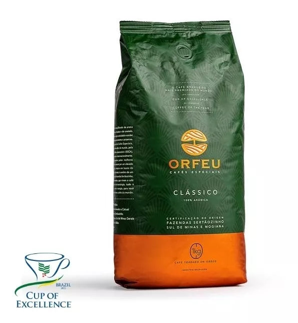 Orfeu Clássico Whole Bean Coffee 100% Arabica 1Kg - BuyBrazil