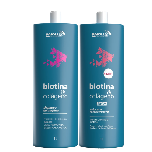 Paiolla Biotin and Collagen Reconstruction Mask + Detangling Shampoo 2x1000ml/33.8 fl.oz. - BuyBrazil