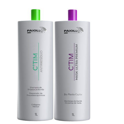 Paiolla C'tim Ultra Premium Kit: Reconstructive Mask & Anti-Residue Shampoo 2x1000ml /33.8 fl.oz - BuyBrazil