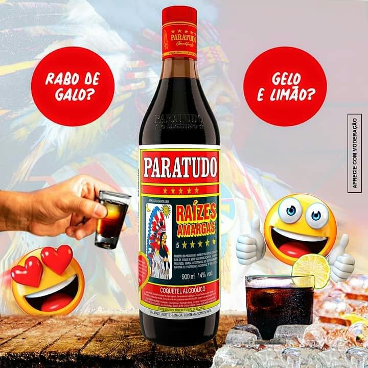 Bottle of Paratudo Cocktail The Legitimate Bitter Roots 5 Stars in 900ml size, showcasing the label and dark liquid inside.