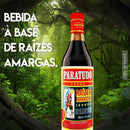 Paratudo Cocktail The Legitimate Bitter Roots in a 900ml bottle, featuring a dark liquid with a colorful label and cap.
