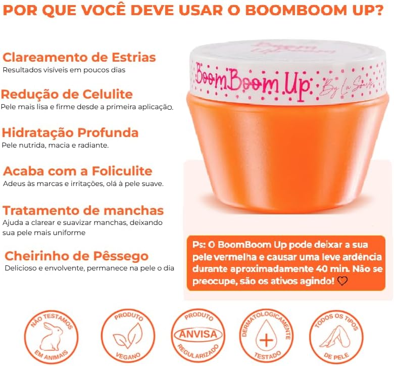 Peach Up Boom Boom Up Anti-Cellulite Firming Cream 250g - BuyBrazil