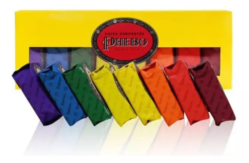 Set of 8 Phebo Glycerin Soap bars, 90g each, in a rectangular box, for body care with natural glycerin ingredients