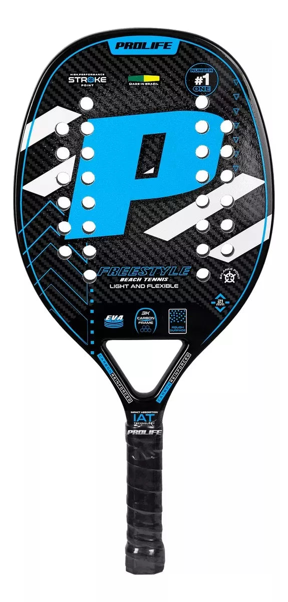 Beach Tennis Freestyle Racket 3k Carbon Original Prolife Blue - BuyBrazil