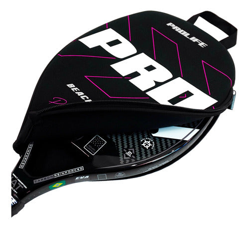 Beach Tennis Freestyle Racket 3k Carbon Original Prolife Blue