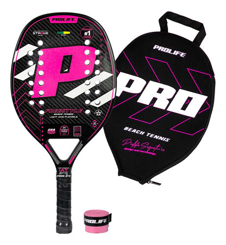 Beach Tennis Freestyle Racket 3k Carbon Original Prolife Blue