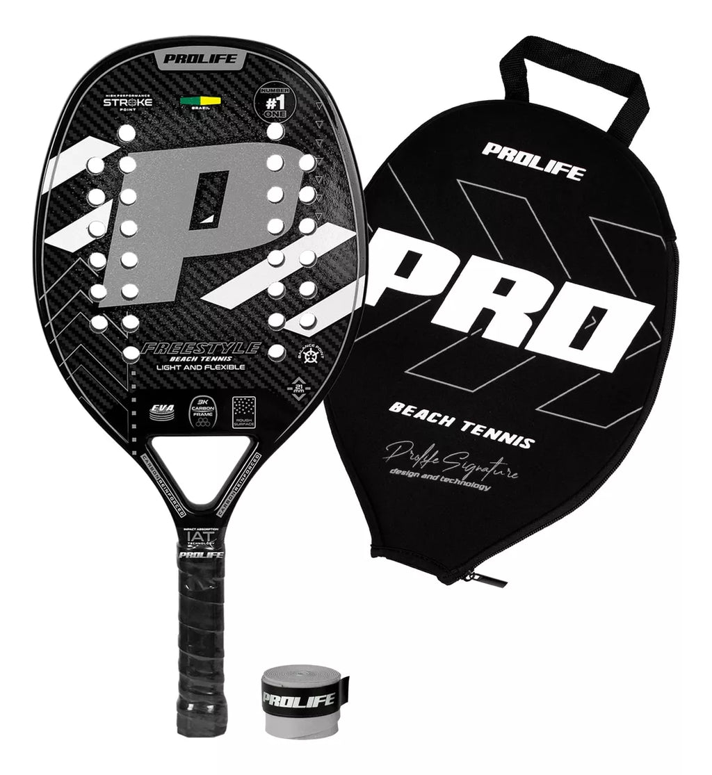 Beach Tennis Freestyle Racket 3k Carbon Original Prolife Blue