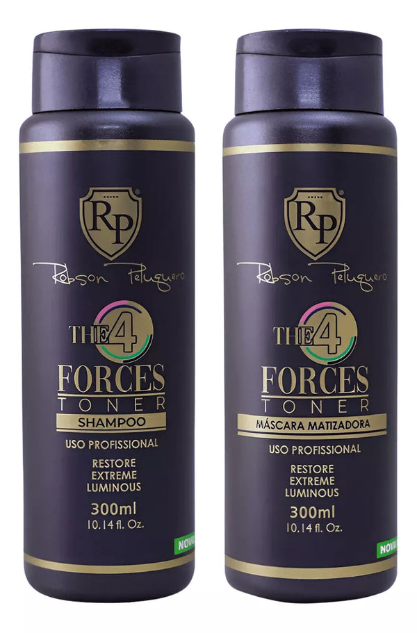 Robson Peluquero 4 Forces Toner Home Care Tinting Treatment Kit 2x300ml - BuyBrazil