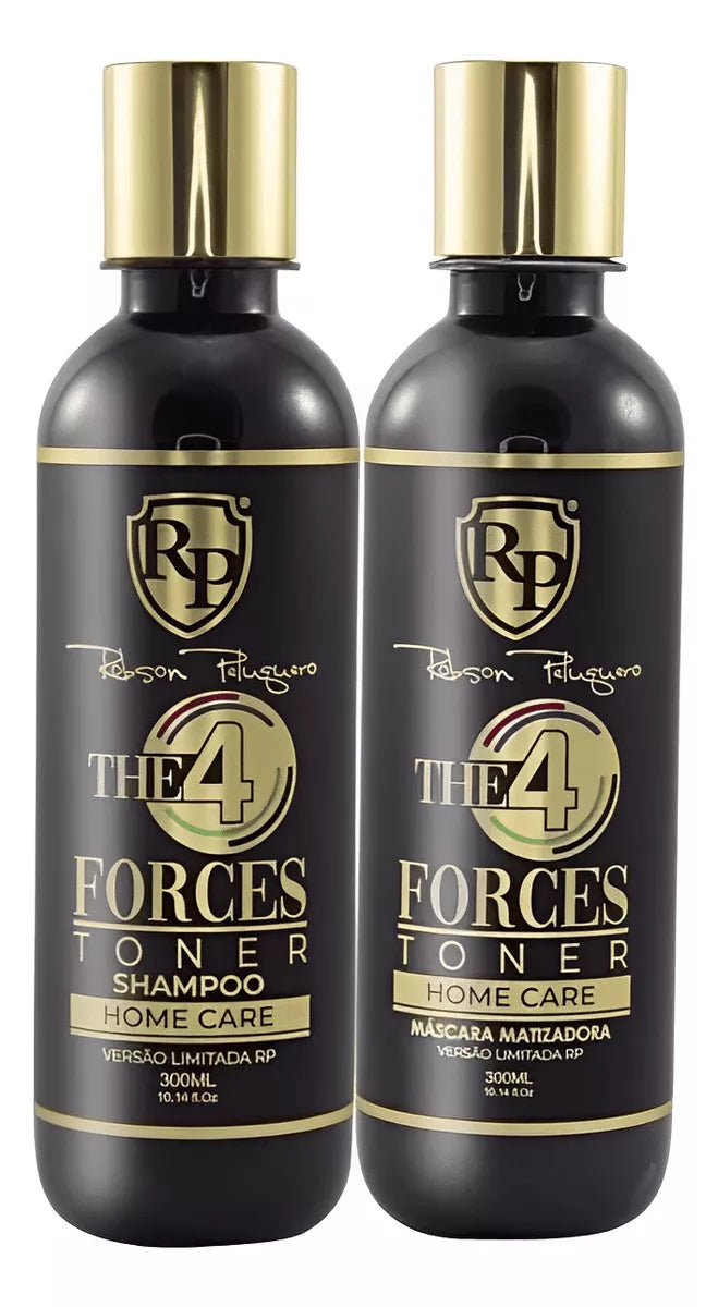 Robson Peluquero 4 Forces Toner Home Care Tinting Treatment Kit 2x300ml - BuyBrazil
