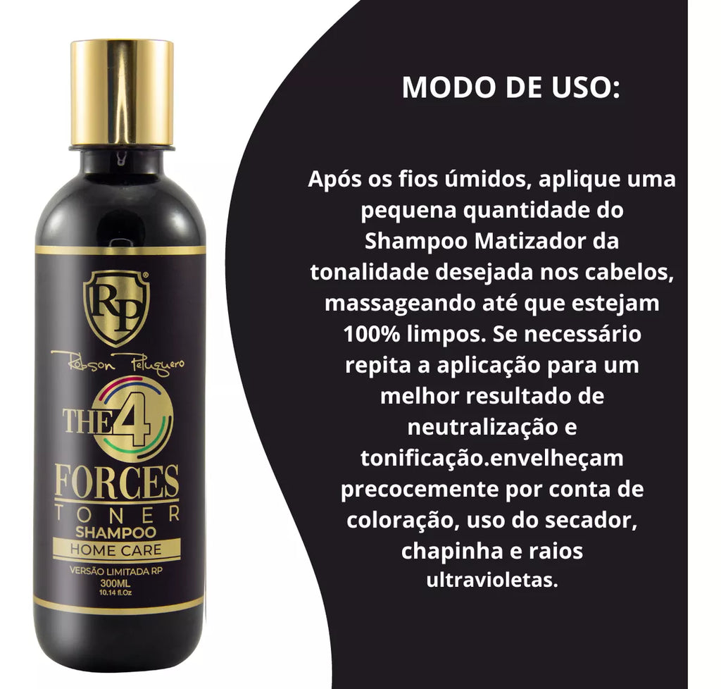 Robson Peluquero 4 Forces Toner Home Care Tinting Treatment Kit 2x300ml - BuyBrazil