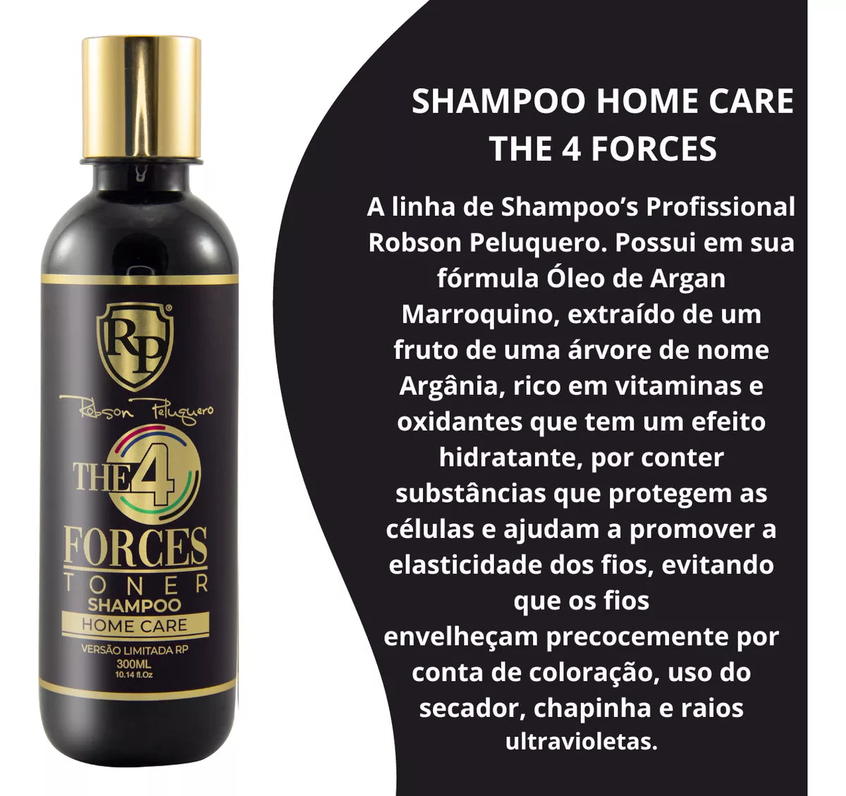 Robson Peluquero 4 Forces Toner Home Care Tinting Treatment Kit 2x300ml - BuyBrazil