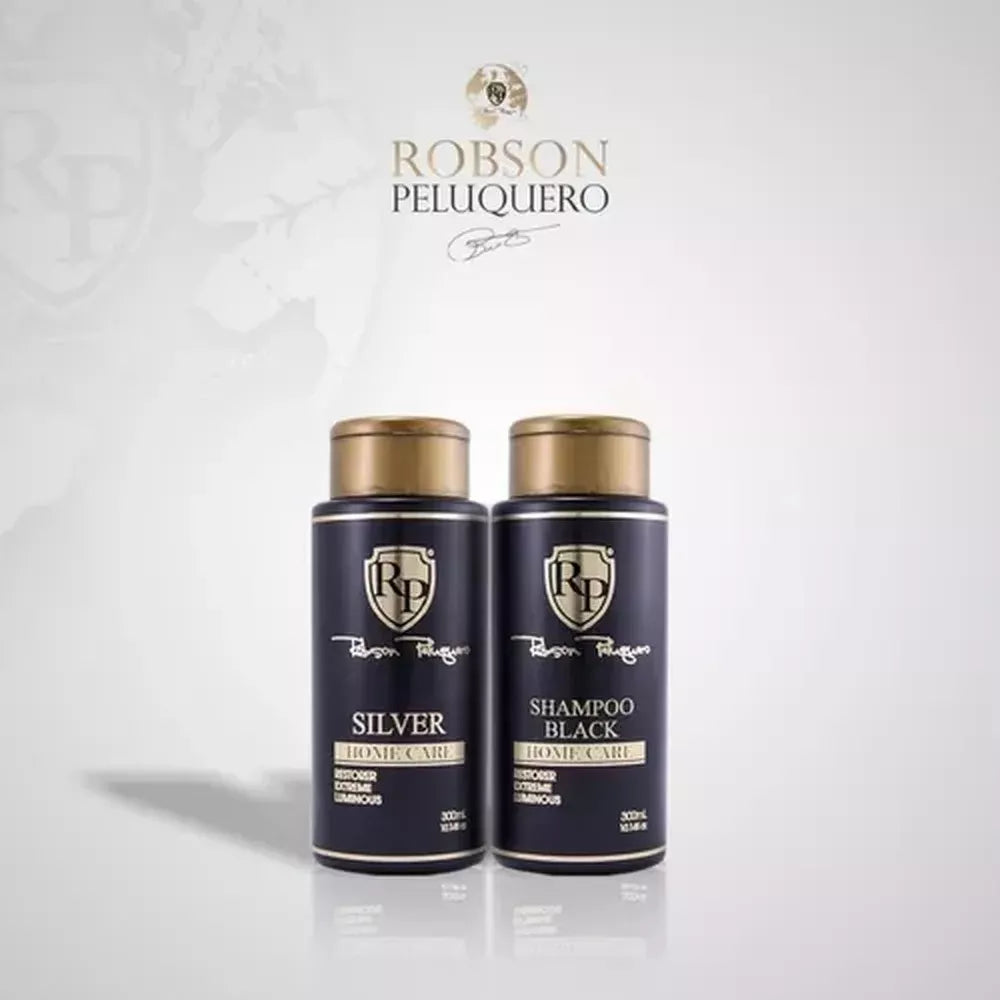 Robson Peluquero Black Toner Home Care Tinting Treatment Kit 2x300ml - BuyBrazil