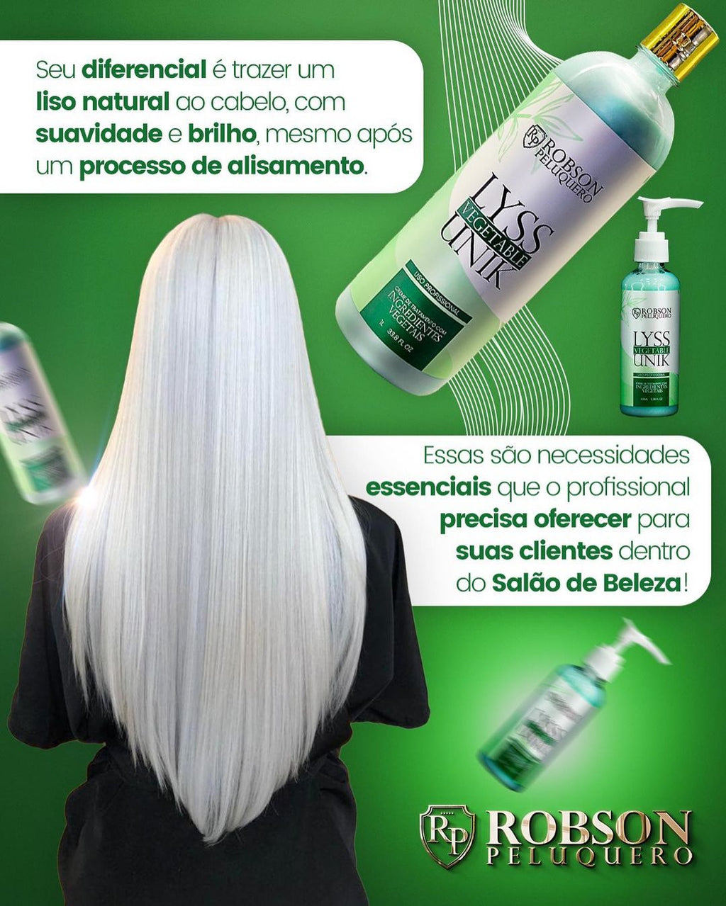 Robson Peluquero Lyss Unik Vegetable Treatment Cream 1000ml/33.8 fl.oz. - BuyBrazil
