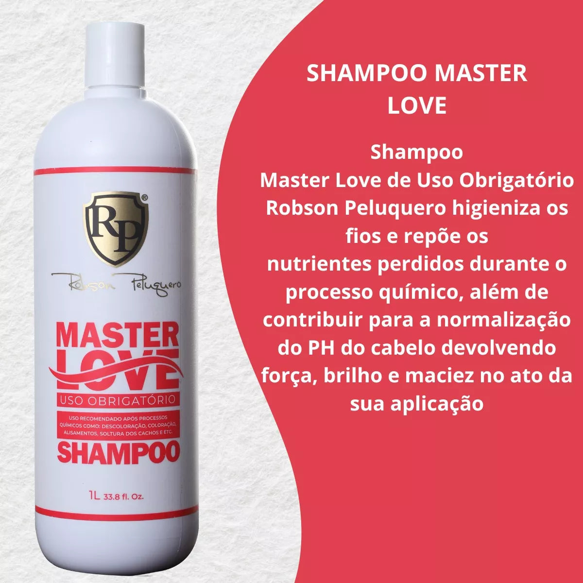 Robson Peluquero Master Love Shampoo 1000ml/ 33.8 fl.oz + Mask 1Kg/35.2 oz. - BuyBrazil
