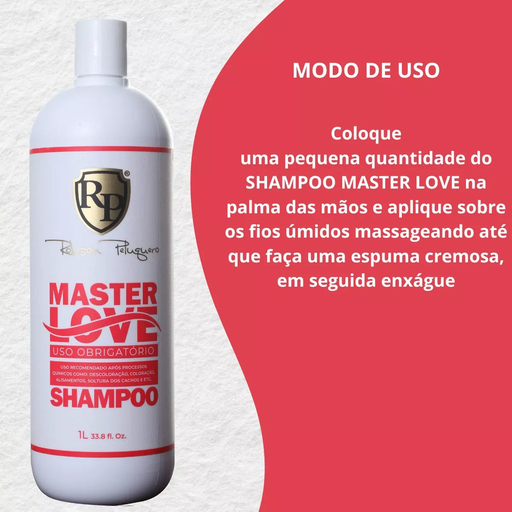 Robson Peluquero Master Love Shampoo 1000ml/ 33.8 fl.oz + Mask 1Kg/35.2 oz. - BuyBrazil