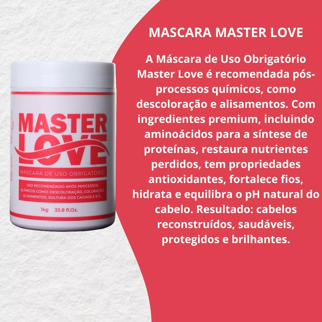 Robson Peluquero Master Love Shampoo 1000ml/ 33.8 fl.oz + Mask 1Kg/35.2 oz. - BuyBrazil