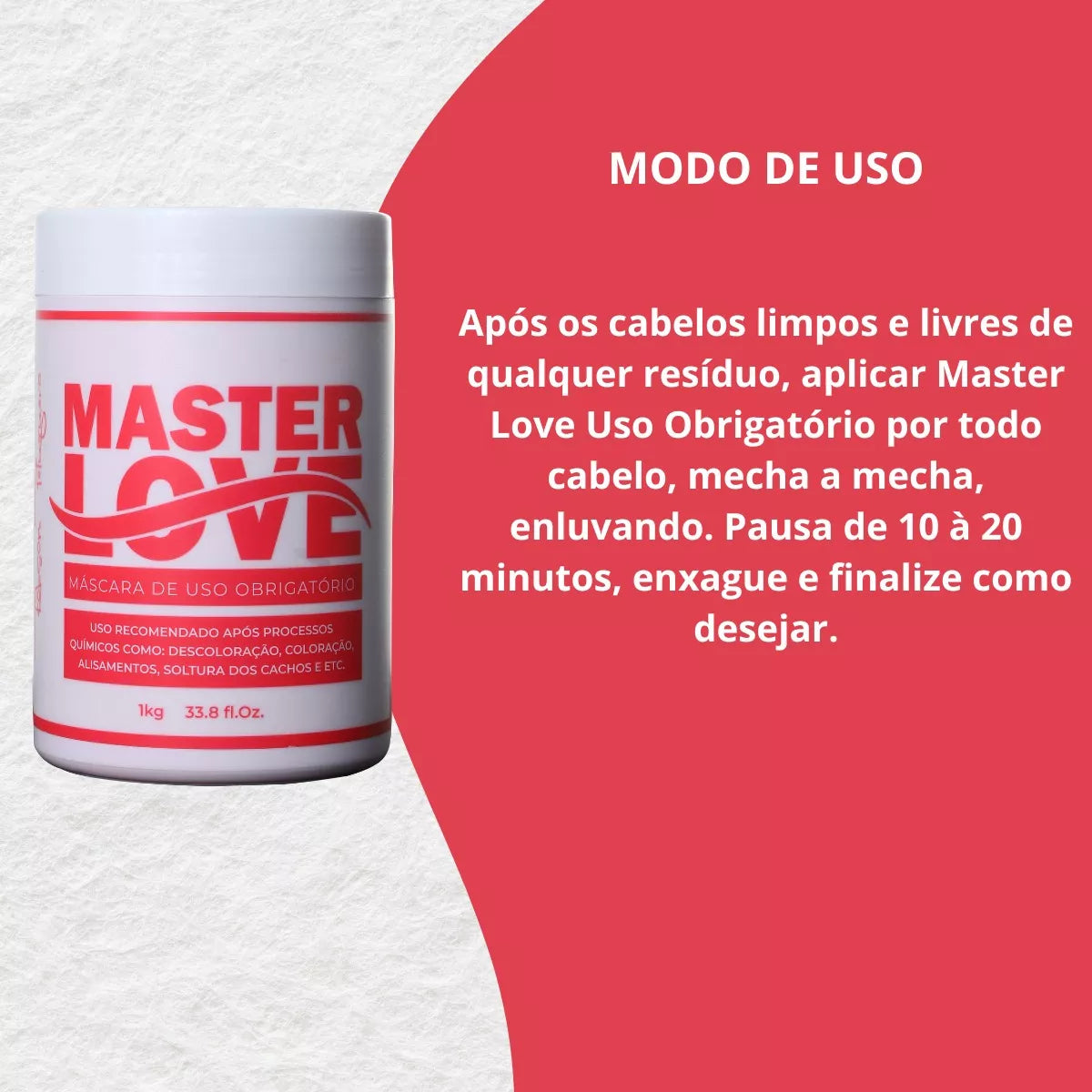 Robson Peluquero Master Love Shampoo 1000ml/ 33.8 fl.oz + Mask 1Kg/35.2 oz. - BuyBrazil