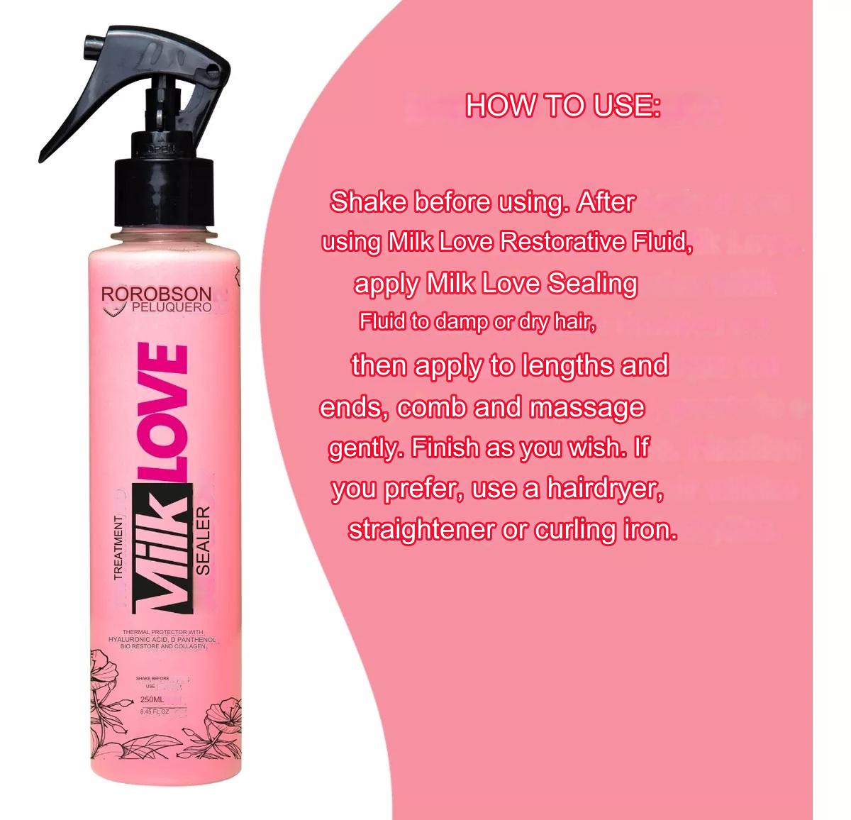 Robson Peluquero  Milk Love Restorer and Sealer 2X250ml/8.45 fl.oz. - BuyBrazil